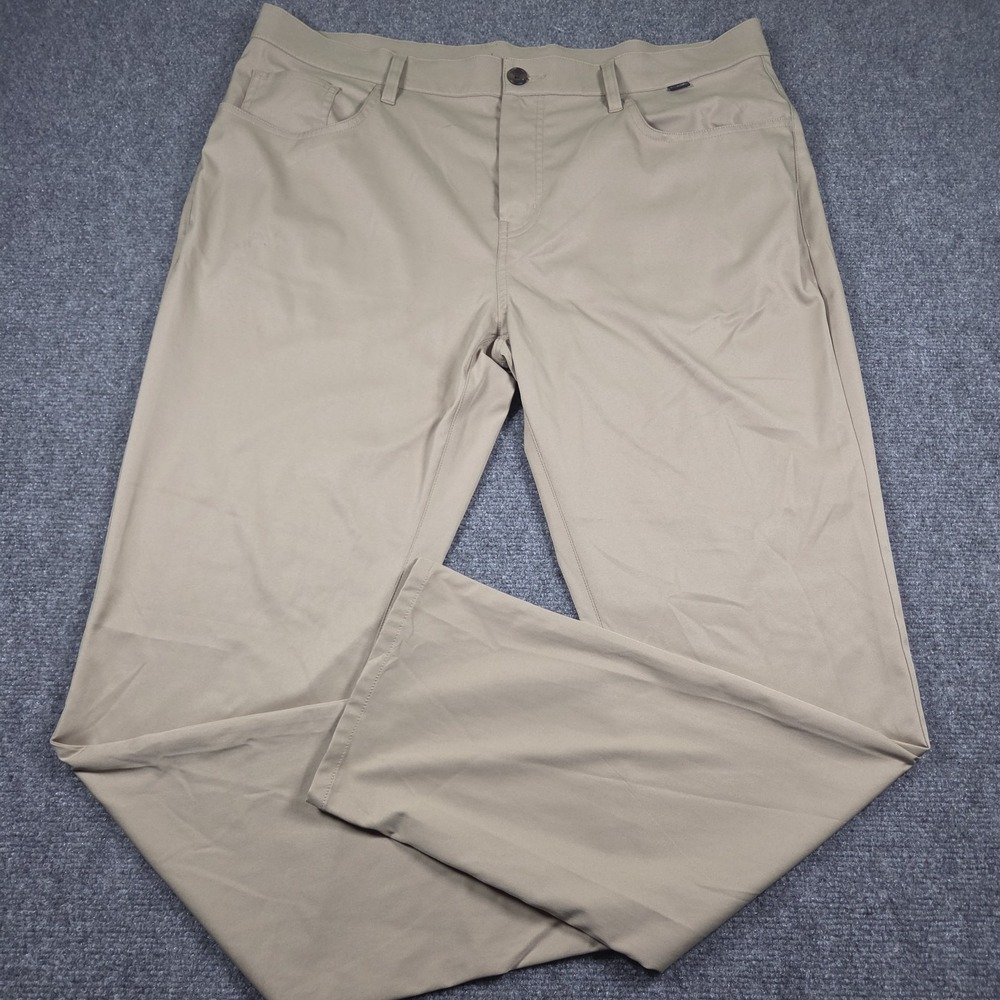 Travis Mathew Open to Close 2.0 Pants Mens 38x32 Golf Performance Straight Beige